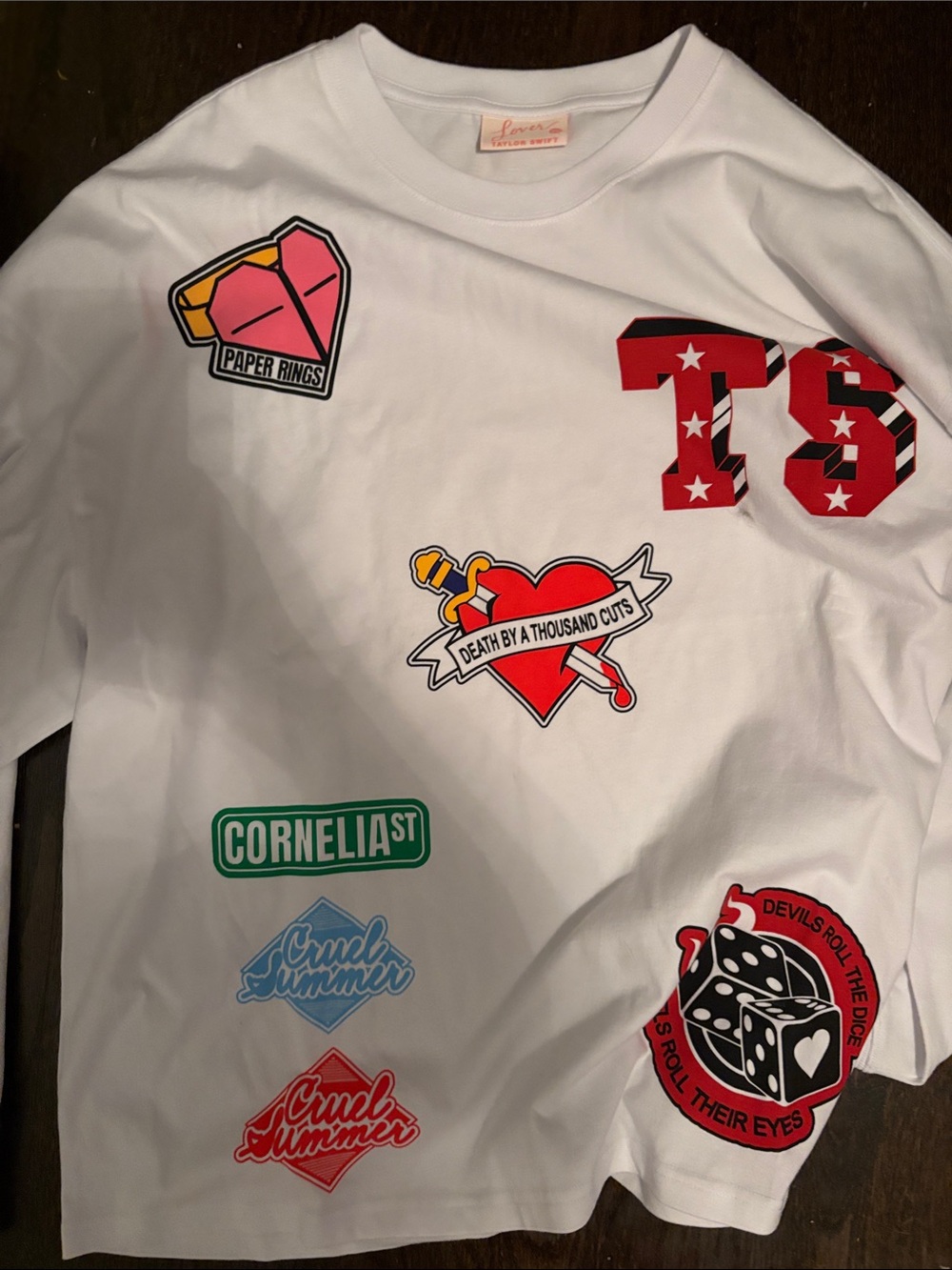 White Graphic Patch Tee Taylor Swift  - Cornelia St. Design
